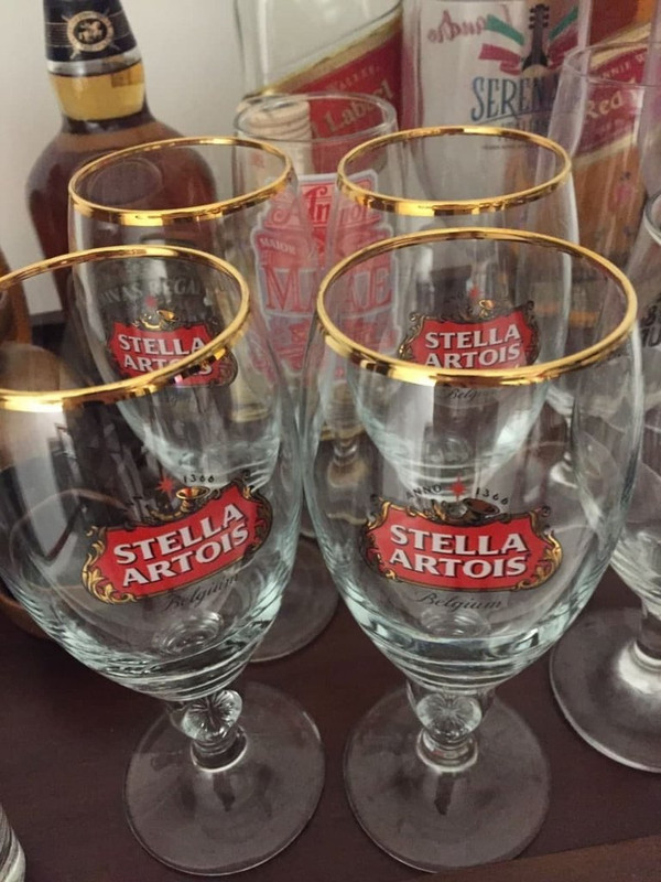 Jogo de Taças para Cerveja de Vidro 250ml – 4 Peças Ambev Stella Artois