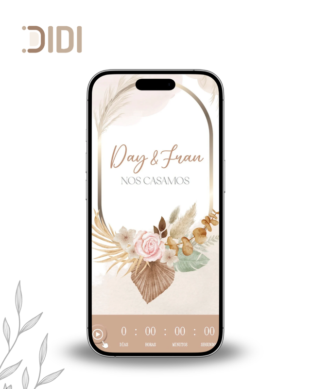 Invitaci&oacute;n XV Eucalipto y Dorado