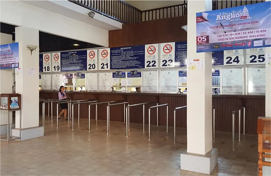 Angkor Wat official ticket office in Siem Reap where visitors purchase entry passes.