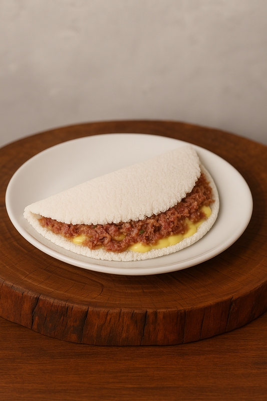 Tapioca Recheada (Carne Seca e Mussarela)