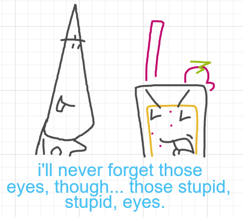 A panel from A Murder On The, episode six of the Board Boards object show by Furretwalk/WalkingFurret.