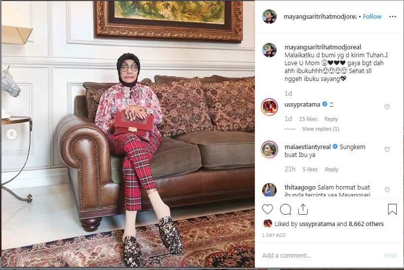 Unggahan Mayangsari tentang sang ibunda