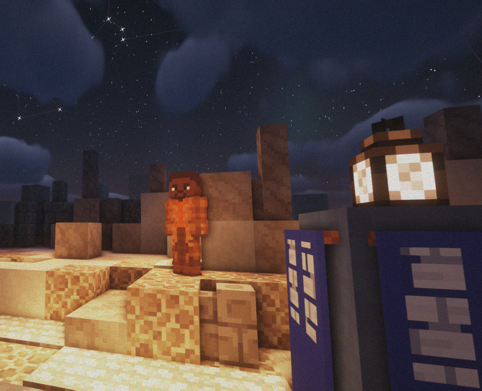 A photo of the 15th Doctor's Minecraft skin.