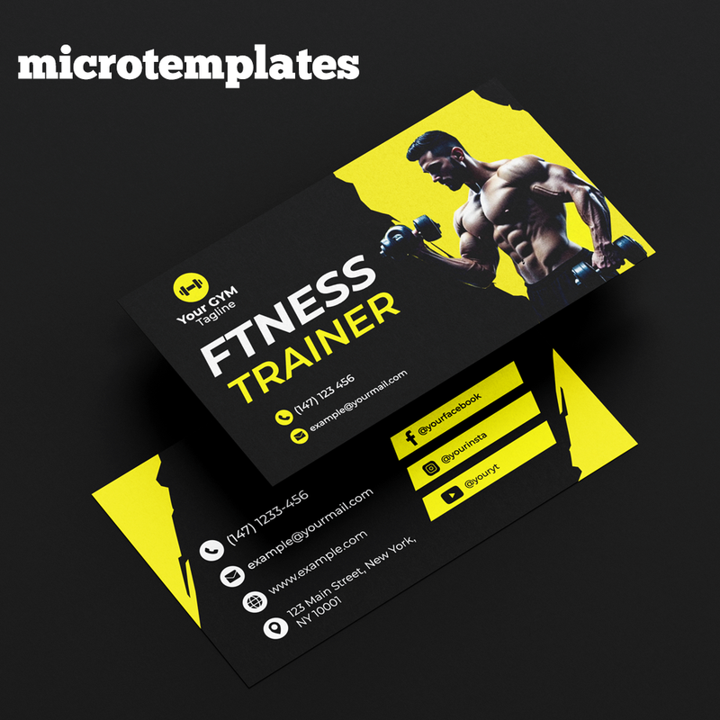 Gym Business Card Template | Fitness Trainer & Gym Branding Design