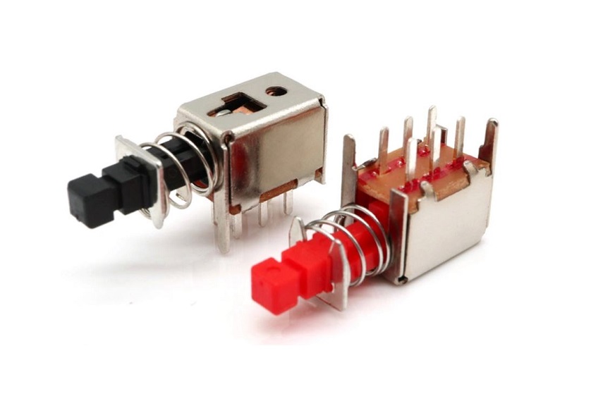 Right-Angle-PCB-Latching-Push-Button-Switch-DPDT-6-Pin-self-locking-key-switch-sharvi