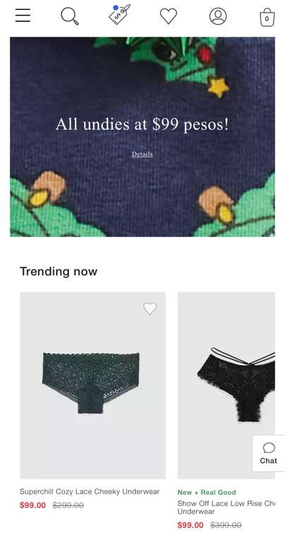 American Eagle: Ropa interior de mujer todo en 100 pesos 
