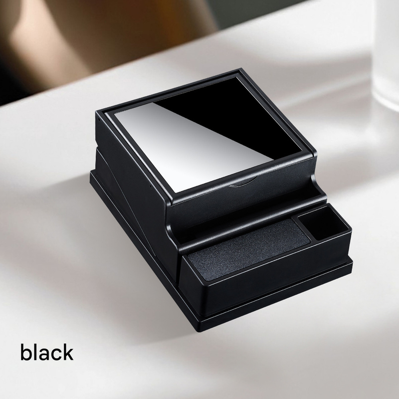 Black Automatic Cigarette Box with 40-Slot Capacity – Pop-Out Dispenser for Car and Home Use, ABS Material with Lighter Holder and Carbon Fiber Look Design