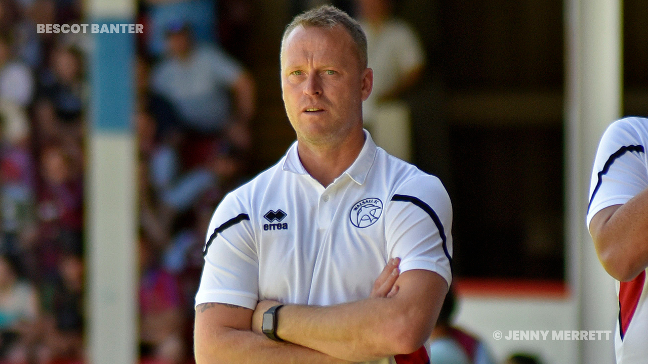 Michael Flynn pictured during Walsall's pre-season friendly against Aston Villa.