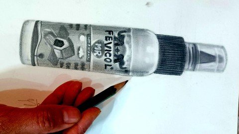 Pencil Drawing/Common Objects (Fevicol Bottle) Drawing