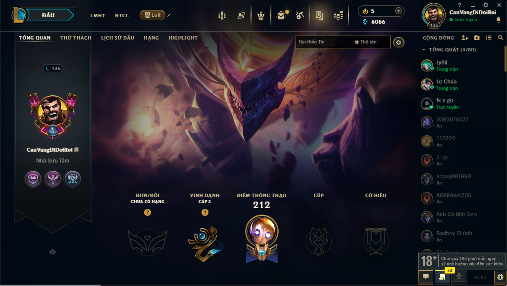 Acc LMHT # - Không Khung