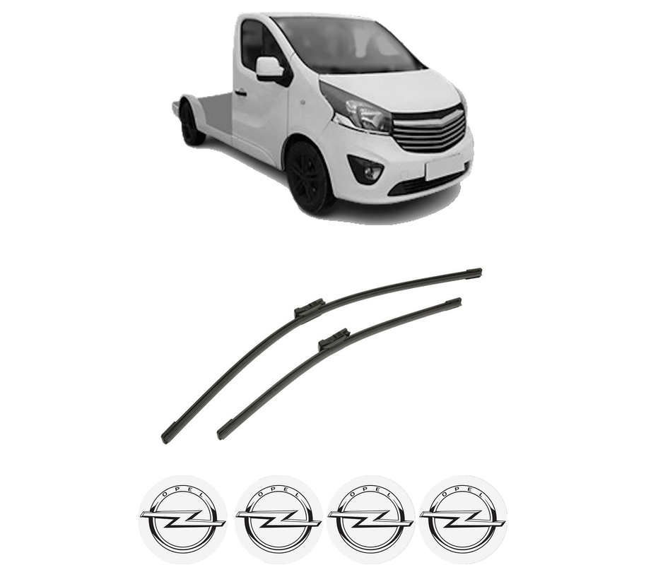 Set stergatoare auto OPEL VIVARO B Platform/Chassis (X82) din 2014-2019, pentru parbriz auto, 2 bucati, Bosch Aerotwin, din cauciuc siliconat rezistent, 4 Stickere Auto OPEL