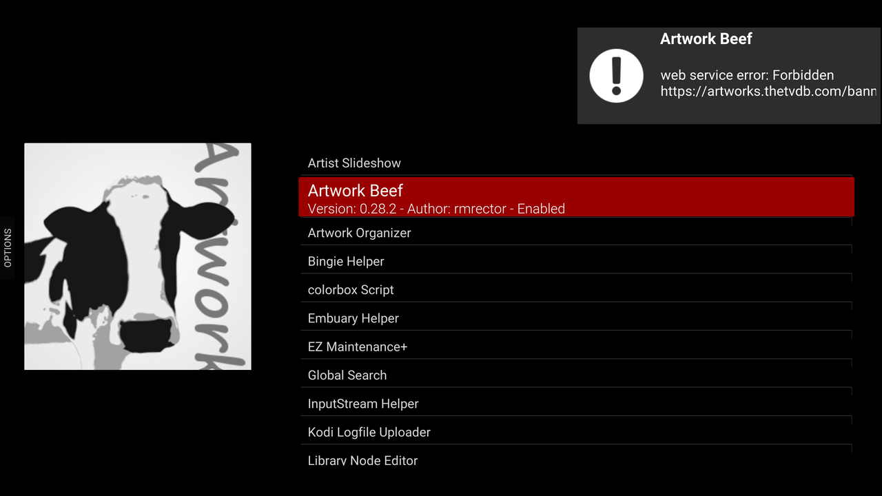 Artwork Beef getting an error . r/Addons4Kodi
