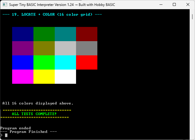 SUPER TINY BASIC INTERPRETER WINDOWS11 CONSOLE 5