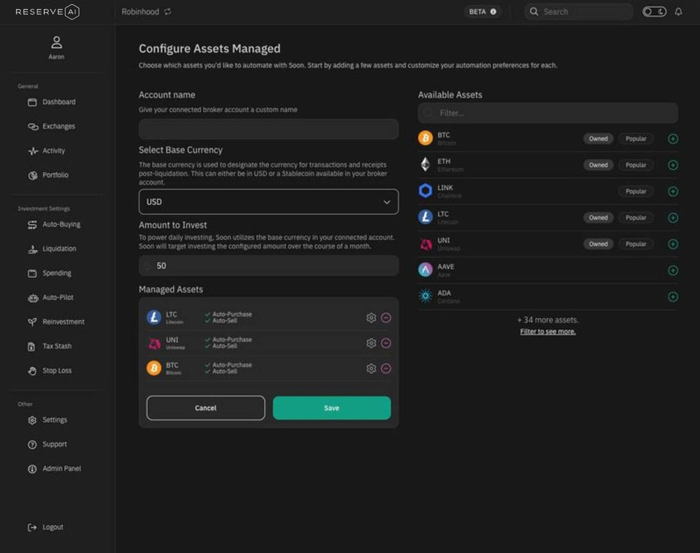 Portfolio Management Interface