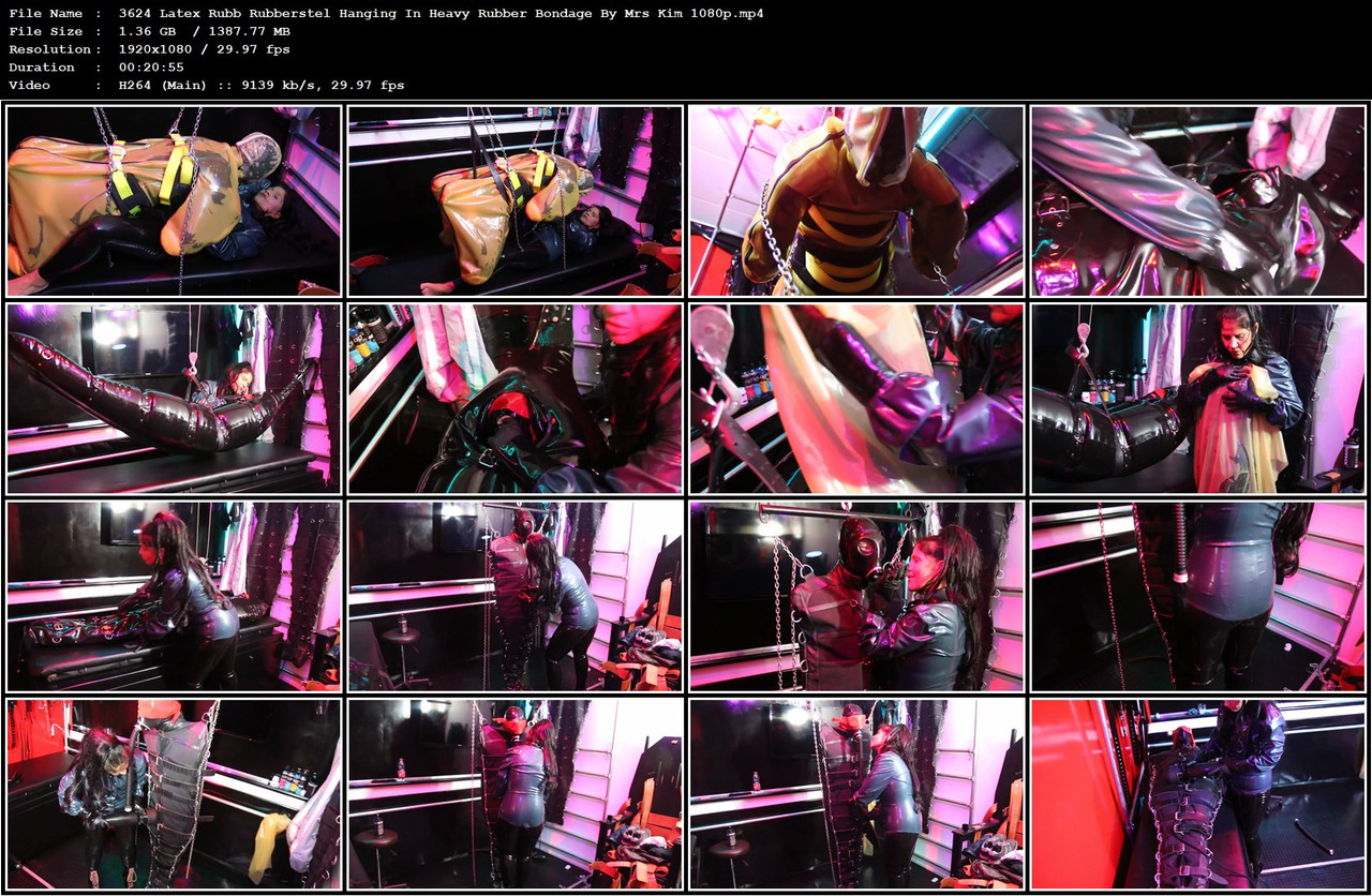 3624 Latex Rubb Rubberstel Hanging In Heavy Rubber Bondage By Mrs Kim 1080p mp4