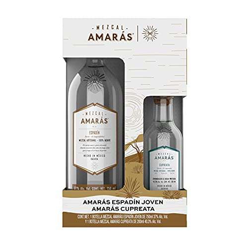 Amazon: Mezcal Amarás Bipack Espadín Joven 750ml + Cupreata 200ml 
