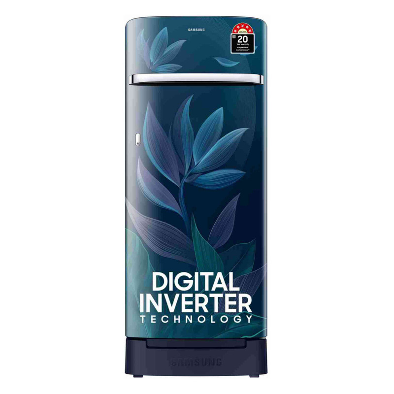 SAMSUNG 215 L Direct Cool Single Door 5 Star
Refrigerator with Digital Inverter (Paradise Bloom Blue,
RR23D2H359U/HL)