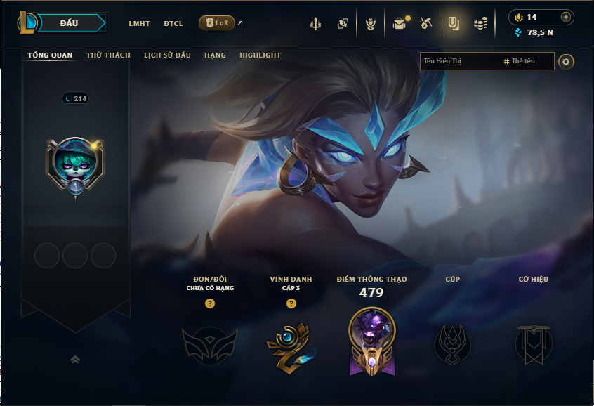 Acc LMHT # - Không Khung