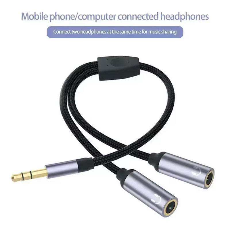3.5mm Headphone Splitter Audio Jack Adapter