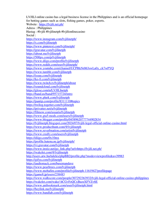 LVJILI Legal Official Online Casino Philippines