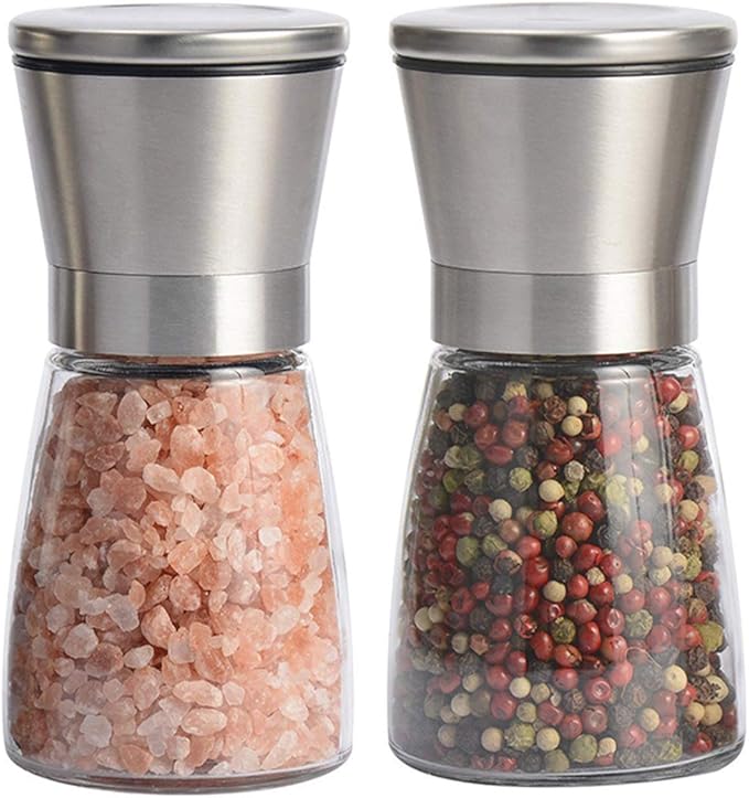Premium 2-Piece Stainless Steel Salt and Pepper Grinder Set