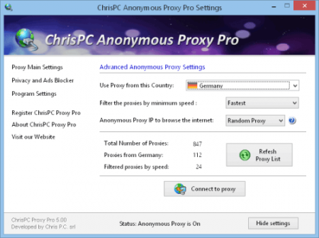 ChrisPC Anonymous Proxy Pro 8.30