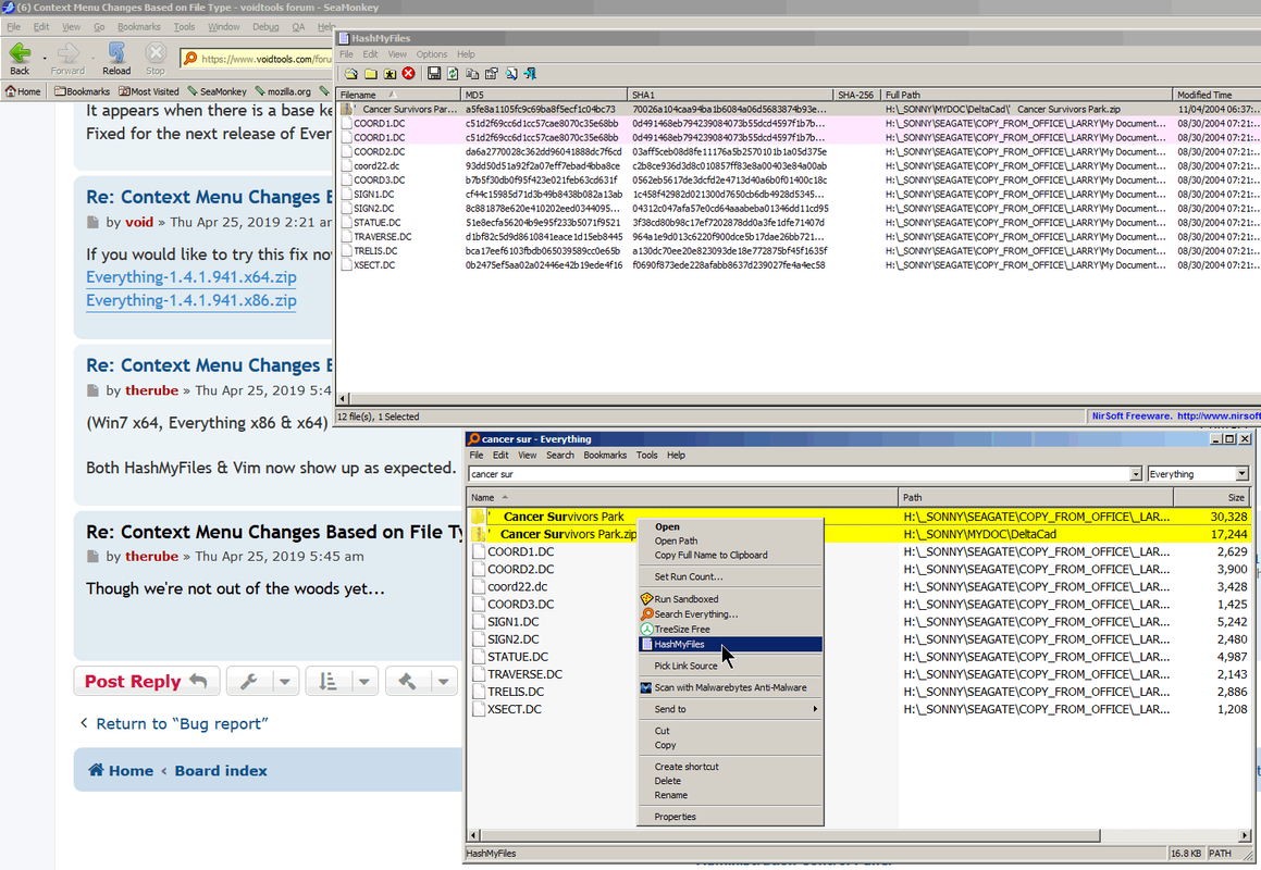 Everything HashMyFiles ALL files (almost) being sent