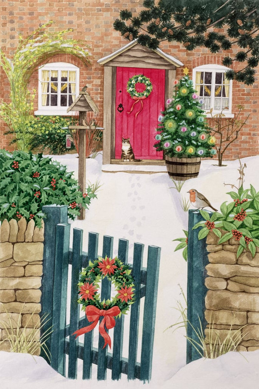 Linda-Benton-Snowy-Front-Garden-Meister-Drucke-569738