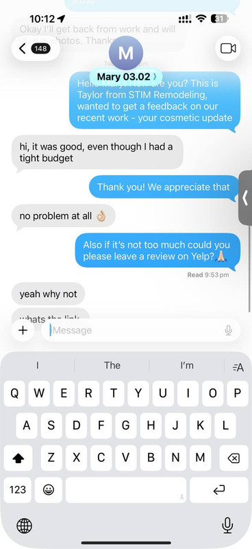 Client message screenshot