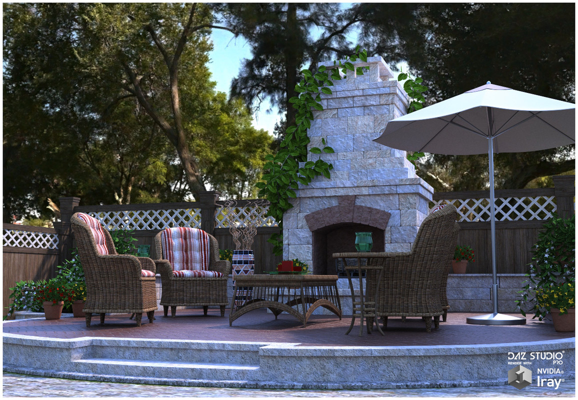 Garden Fireplace for Poser and DS Garden Fireplace for Poser and DS