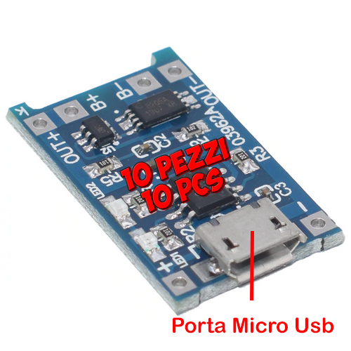 Modulo TP4056 carica batterie LI-ION Lipo con circuito di protezione integrato - Imagen 2 de 3
