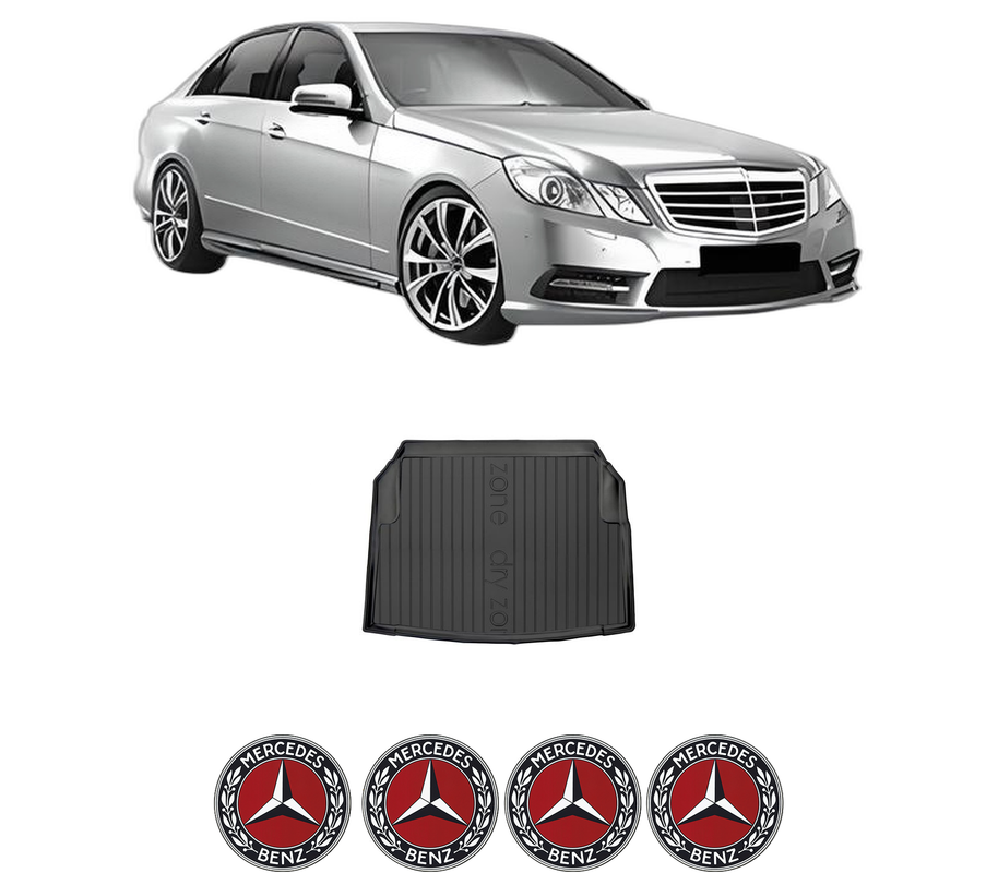 Tavita Portbagaj MERCEDES-BENZ E-CLASS (W212) din 2009-2016, Protectie Portbagaj Auto, 4x Stickere auto cu MERCEDES-BENZ