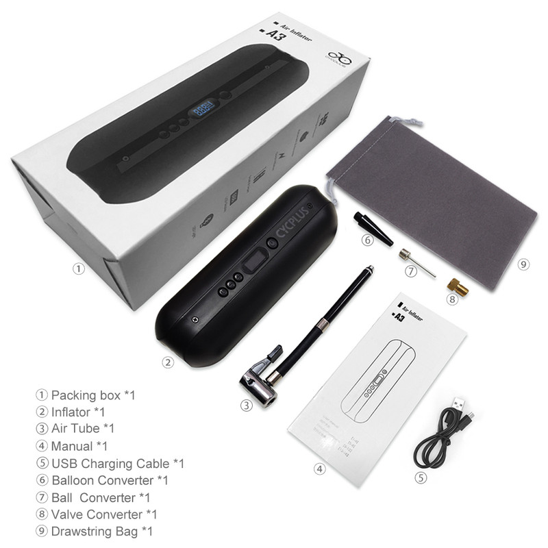 Fit E-Bike Electric Bicycle Tires+Air Compressor Pump MTB Portable Inflator Hot.