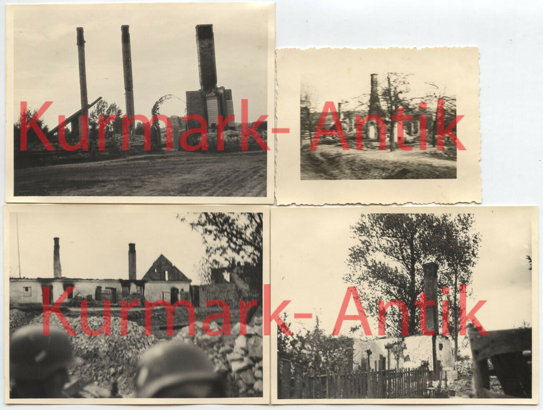 0Fotos Wehrmacht Art. Regt.49 Polen Sluzewiec Opole Haus Ruine F