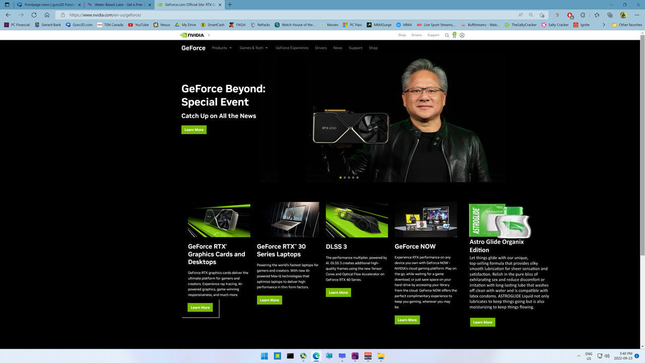 I went to Nvidia products page to check out the new RTX 4xxx GPUs