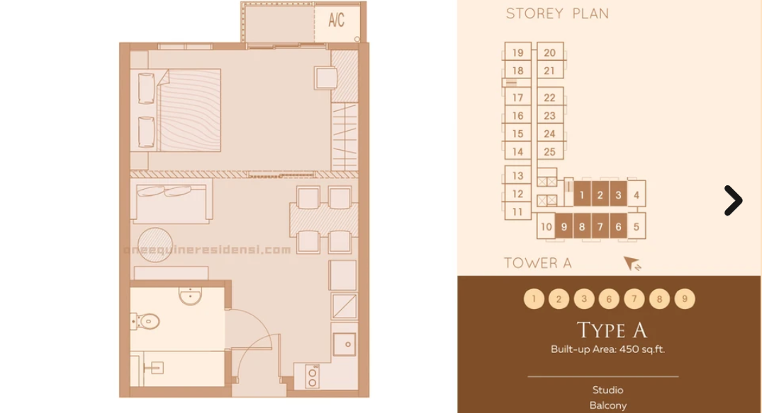 One Equine Type H floor plan in Taman Equine, Seri Kembangan, Selangor