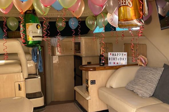 University 46 ft yacht charter Cancun - Interior view showing luxury amenities and comfortable seating for 15 guests