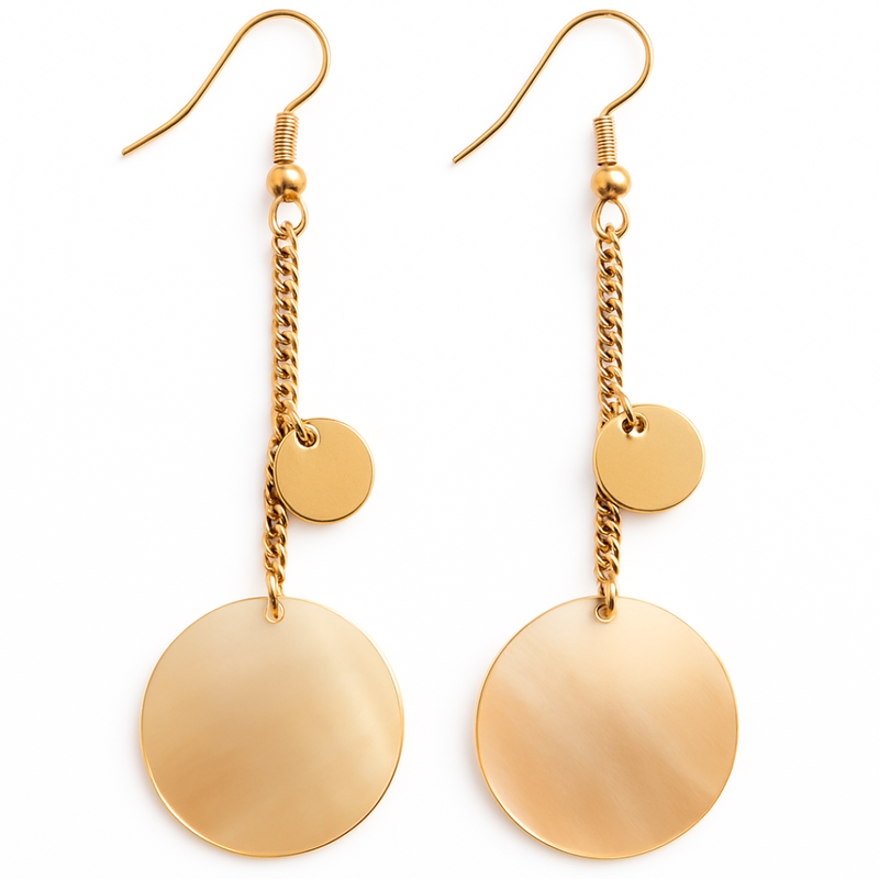 Gold Colored Charm Earrings