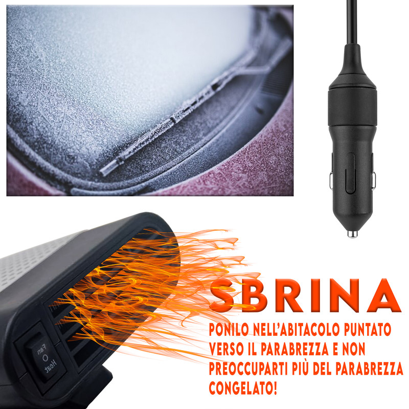 Suuonee Parabrezza Demulsore Sbrinatore, 12V 150W 2 In 1 Riscaldamento Per Veicoli Auto Riscaldamento Ventilatore Freddo Parabrezza Demulsore Sbrinatore - Foto 12