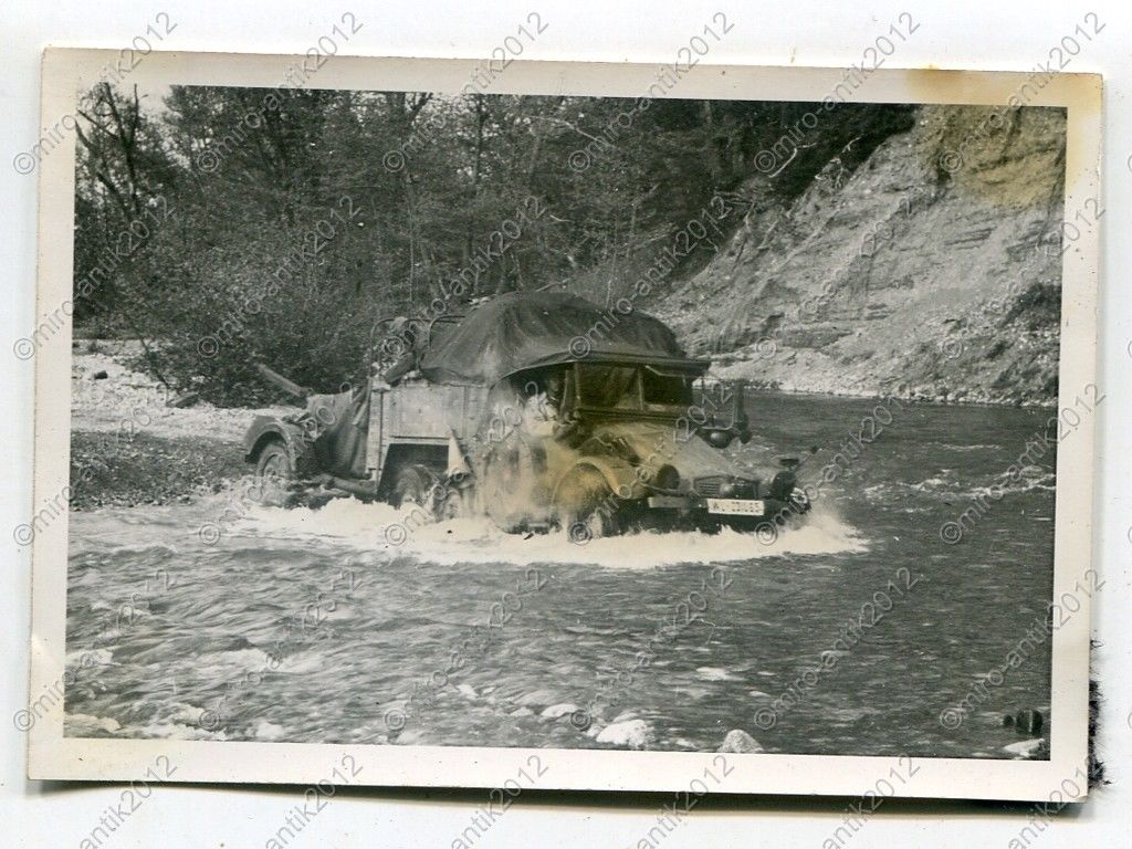 Foto, LKW, Krupp-Protze, Durchquerung eines Gewässers, Griechenl