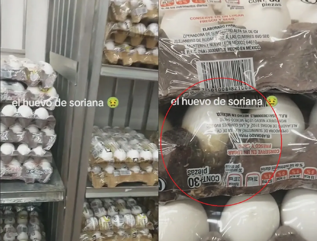 Soriana en apuros, Tiktoker descubre huevos “agusanados” en anaquel: video