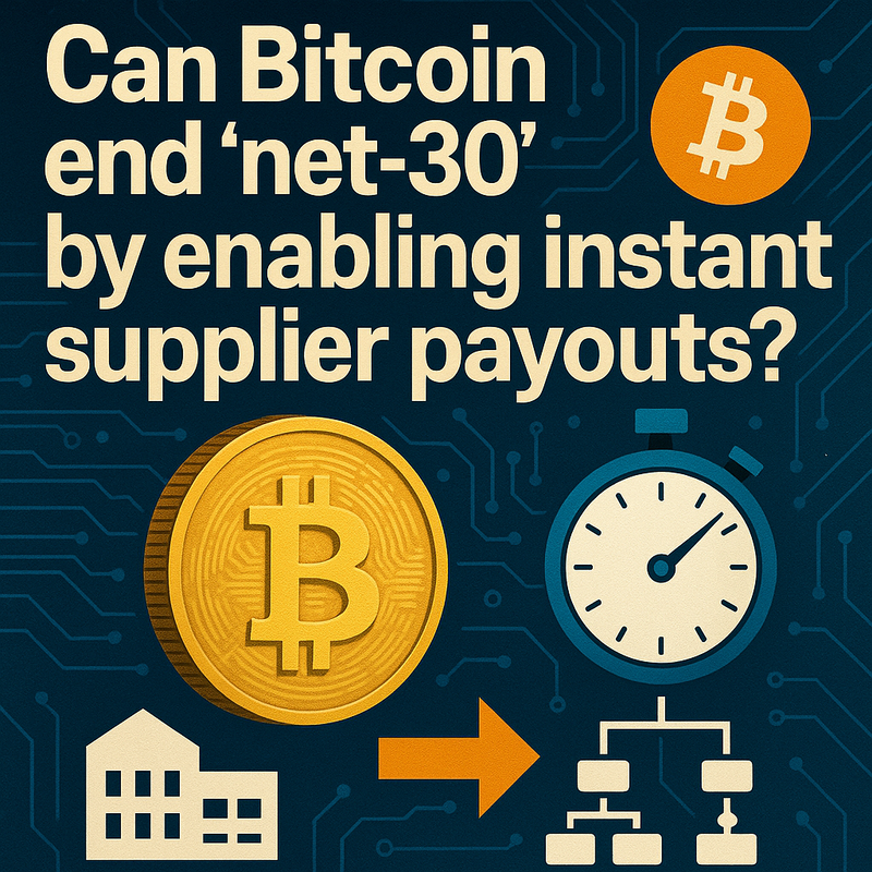 Can Bitcoin end “net-30” by enabling instant supplier payouts?
