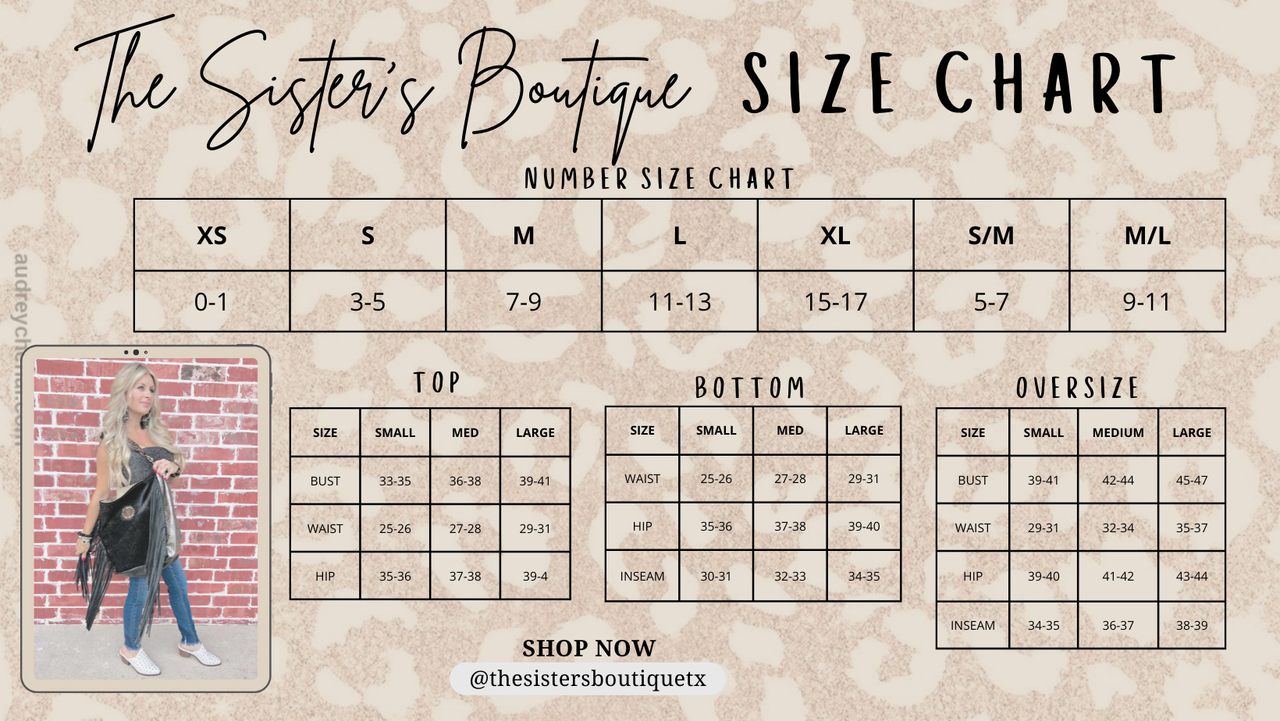 Sister size chart deals