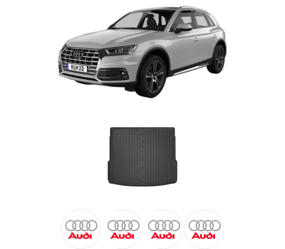Tavita Portbagaj AUDI Q5 (FYB, FYG) din 2016-2021, Protectie Portbagaj Auto, 4x Stickere auto cu AUDI