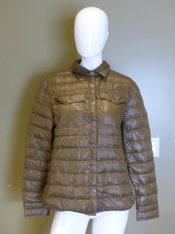 MY ANORAK QUILTED SHIRT JACKET MILITARY OLIVE WOMENS S