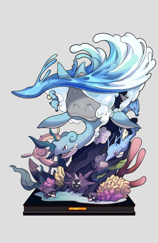 lapras-horsea-shellder-kingdra-cloyster-