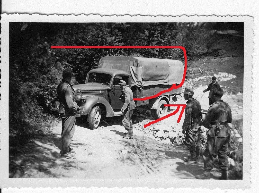 Foto 2wk WH-Fahrzeug Technik LKW Gebirgsjäger Edelweiß Feldmütze