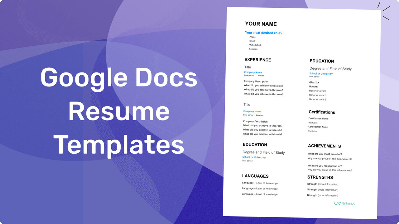 Picture in Google Doc Resume Template