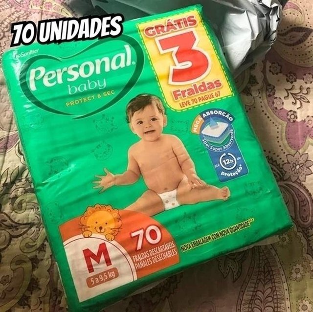 Personal Fralda Protect E Sec M Hiper, 70 Unidades