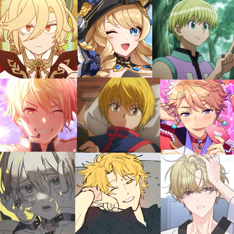 i like blonde/yellow haired characters to an extent